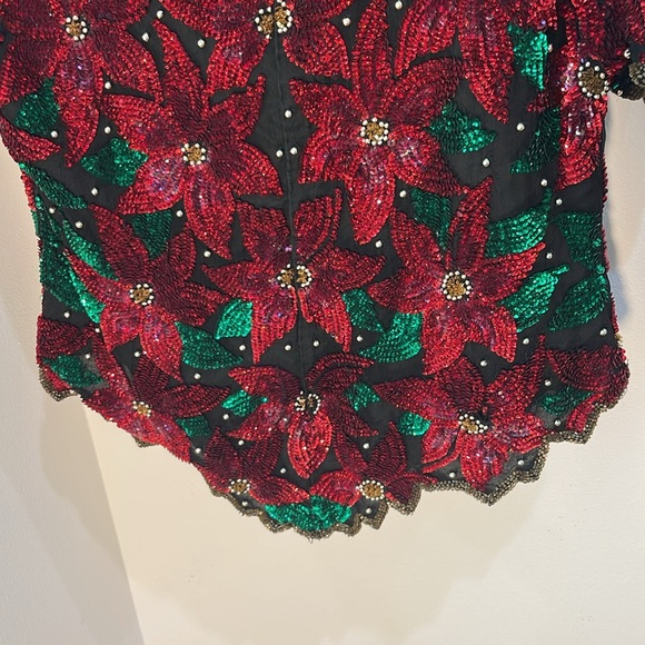 GORGEOUS Vintage Laurence Kazar formal sequined and beaded top. - Picture 9 of 9